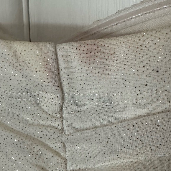 NWT Strapless White w/ Glitter dress; Juniors large - Picture 8 of 12